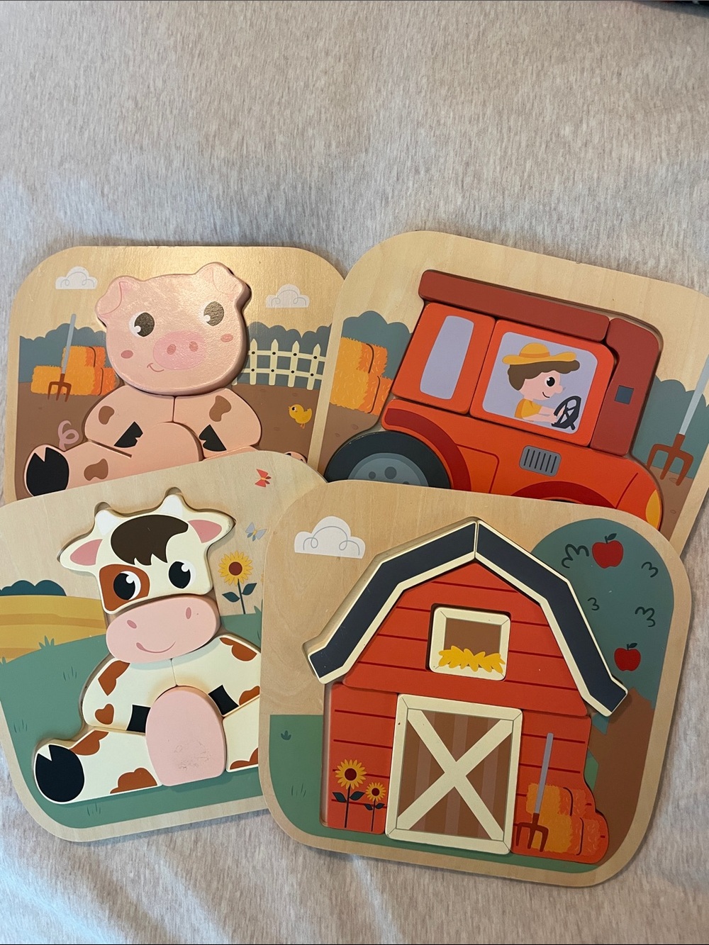 Wooden Farm Animal Puzzle Set of 4